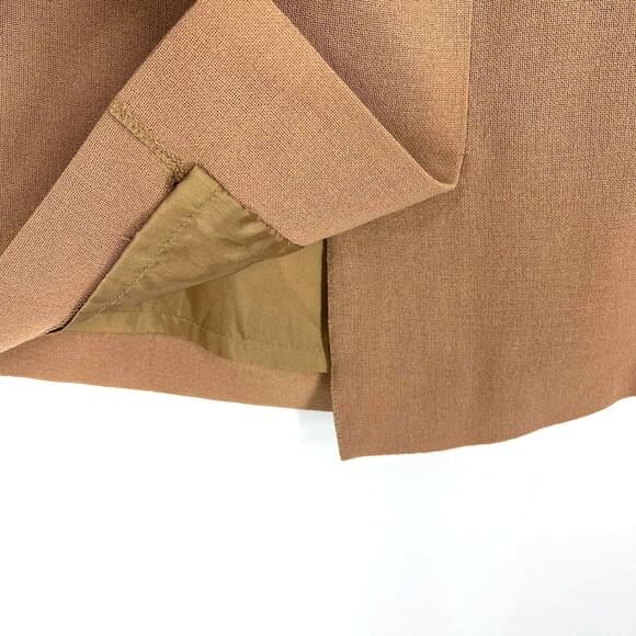 Giorgio Armani 100% Wool Brown Pencil Skirt Size 12 Made In Italy - Picture 7 of 9
